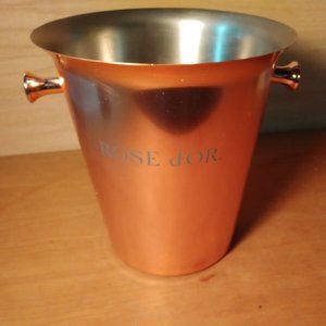 Rose d'or d or Copper Colored French Champagne Cooler Bucket Basin 9"x8.5"x8.5"